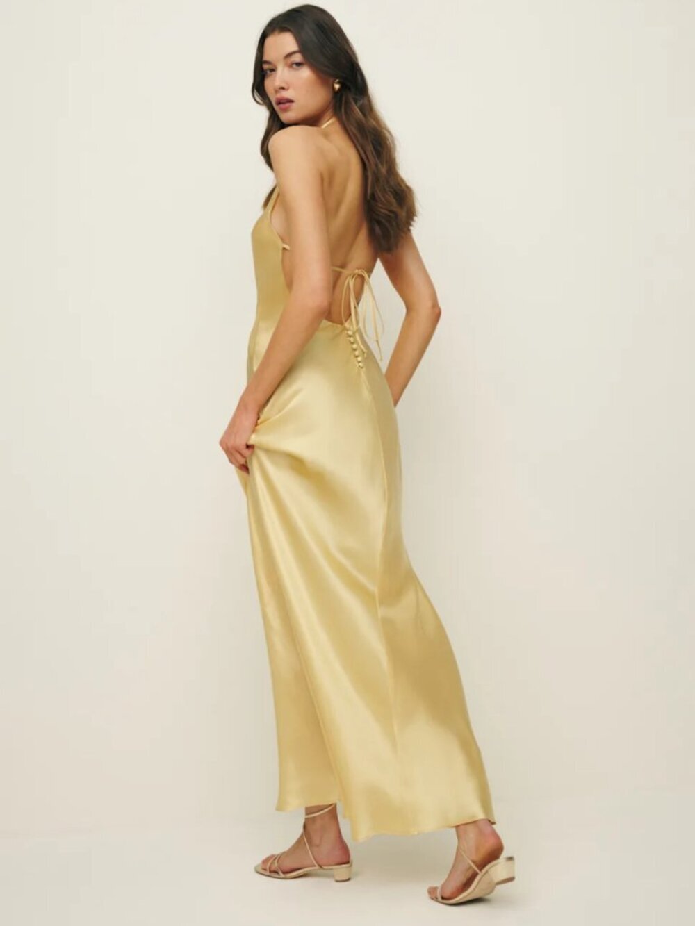 NWT Reformation Jeany Silk Dress Sunshine Yellow Medium